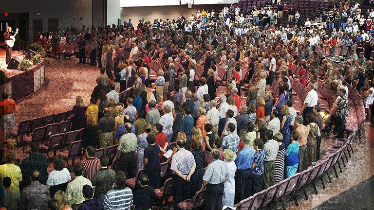 Champion Forest gathers for worship at what is now the Champions Campus.