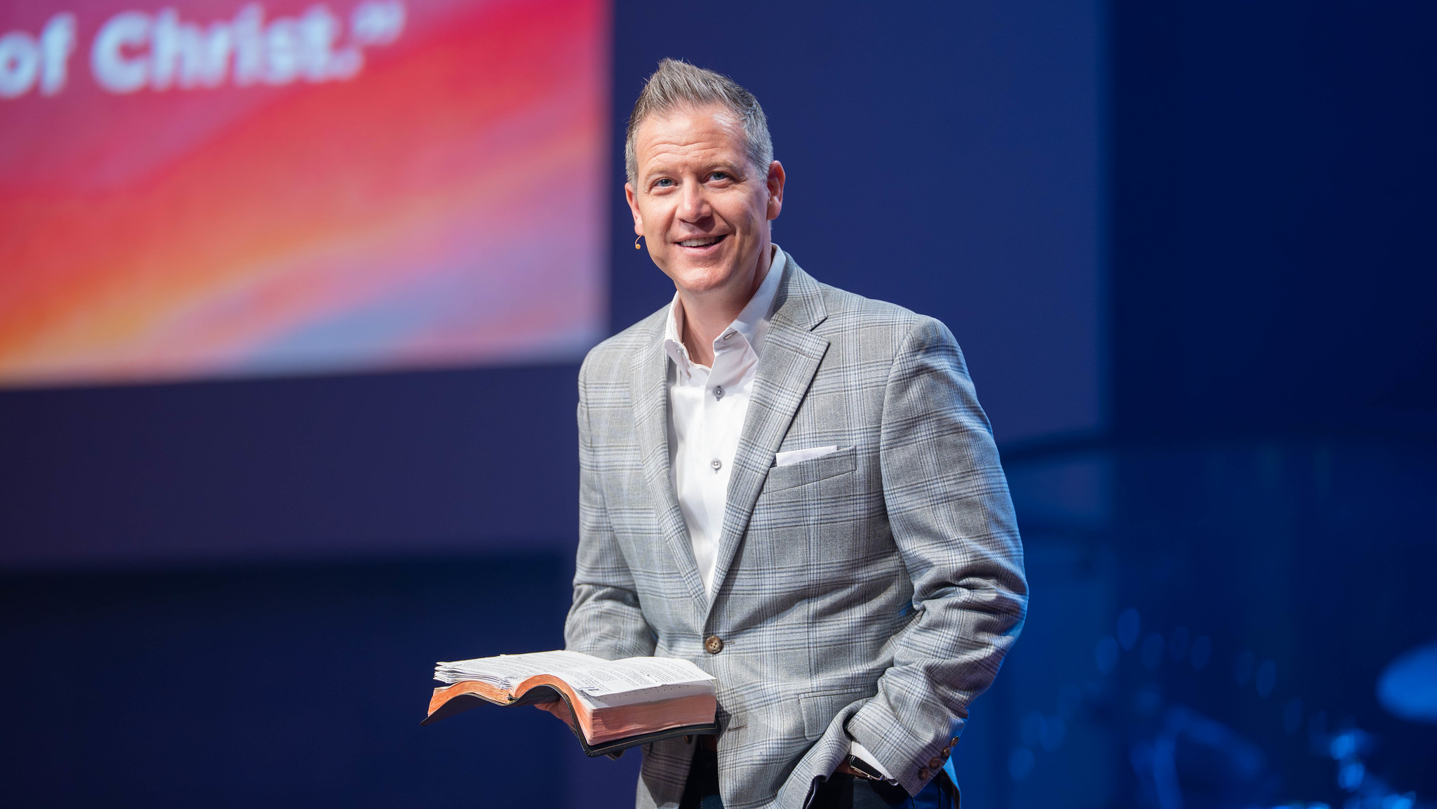 Pastor Jarrett Stephens preaching at Champion Forest